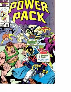 Lot Of 6 Power Pack Marvel Comic Books #21 22 23 27 28 29 AK5