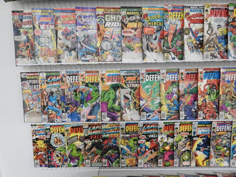 Huge Lot 150 Low Grade Comics W/ Captain America, Defenders, Iron Man See desc