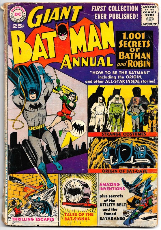 SuperCool!  BATMAN ANNUAL #1 (1961) Only GD+ . . But What a GOOD Time of BatFun!