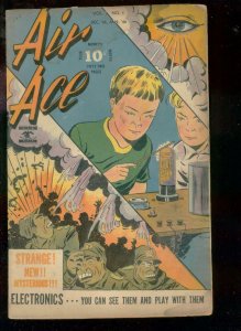 AIR ACE V.3 #1 1945-STREET & SMITH COMICS-EYE BALL COVR-bargain copy FR/G