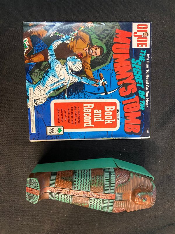 GI JOE  SECRET OF THE MUMMY'S TOMB BOOK AND RECORD PLUS MUMMY SARCOPHAGUS FN/VF 