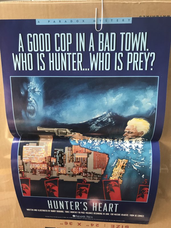 HUNTER’S HEART Paradox Press Promo poster : DC 1995 NM 11x17