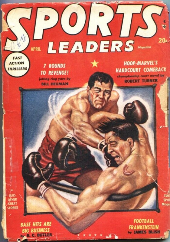 SPORTS LEADERS-#1-FOOTBALL FRANKENSTEIN-BOXING COVER-RARE PULP