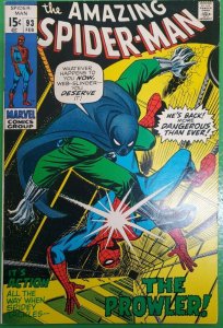 Amazing Spider-Man #93 1st App Arthur Stacy Prowler 1971 Marvel VF