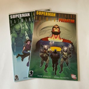 Superman And Batman Versus Aliens And Predator 1 2 Lot Run Set NM Dark Horse Dc