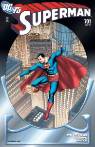 SUPERMAN  #701 75TH ANNIVERSARY COVER-BAGGED AND BOARDED NEAR MINT.