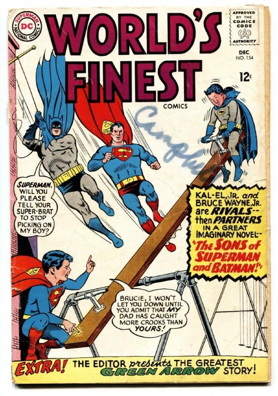 WORLDS FINEST #154 1965 GREEN ARROW-BATMAN-SUPERMAN