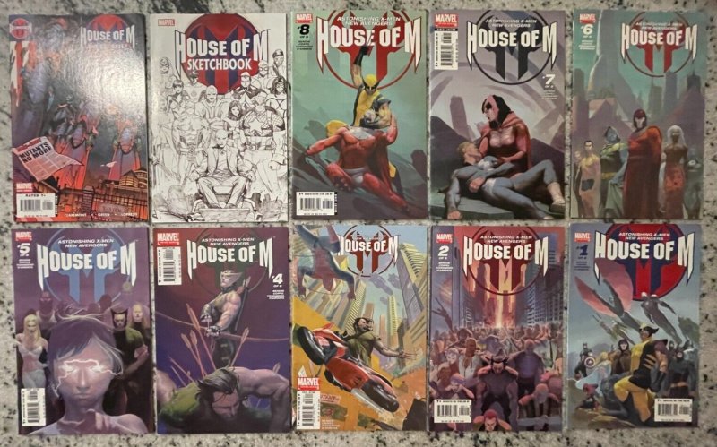 House Of M Marvel Comics LTD Series #1 2 3 4 5 6 7 8 Sketchbook & Day After J911