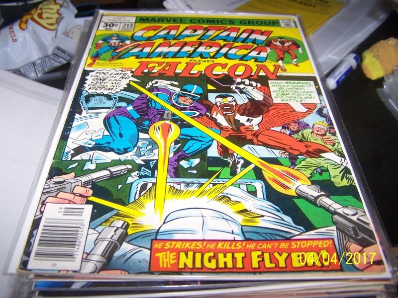 Captain America comic  # 213 (Sep 1977, Marvel) and FALCON  jack kirby 1ST NIGHT