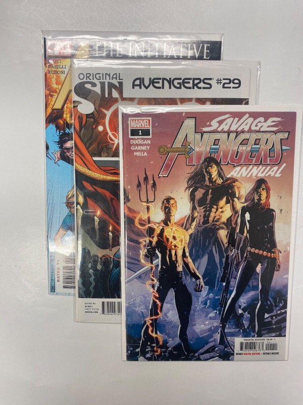 3 MARVEL COMICS Avengers Initiative #2 Original Sin #29 Savage Annual #1 34 KM5