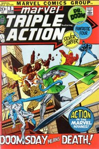 Marvel Triple Action #3 - Feat. Silver Surfer, Dr. Doom, Fantastic 4. (7.5) 1972