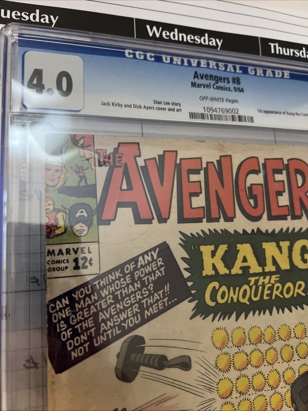 Avengers #8 -CGC 4.0- Has Some Scratches On Case - 1st Kang The Conqueror