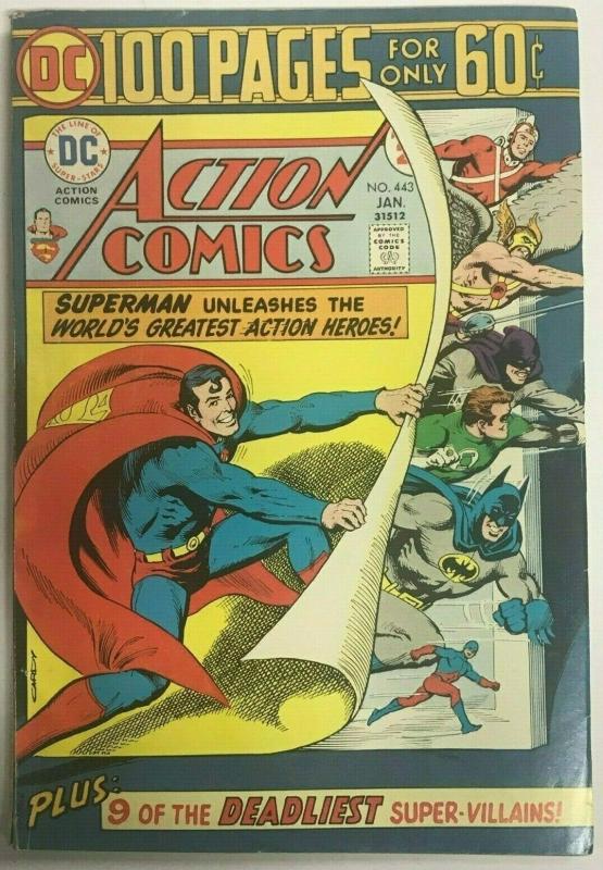 ACTION COMICS#443 VG/F 1975 DC 100 PAGE GIANT  BRONZE AGE COMICS