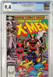 UNCANNY X-MEN 155 (1981) CGC 9.4 FIRST APPEARANCE BROOD (SLAB GRADE)