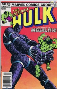 Incredible Hulk #275 ORIGINAL Vintage 1982 Marvel Comics Megalith Newsstand