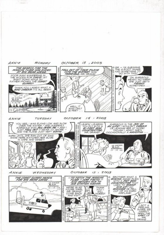 Little Orphan Annie 3pc Daily Strips - 10/13-10/15 2003 art by Alan Kupperberg