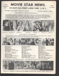 Movie Star News Mail Order Sales Catalog Supplement #KK 1960's-Irving Klaw-8 ...