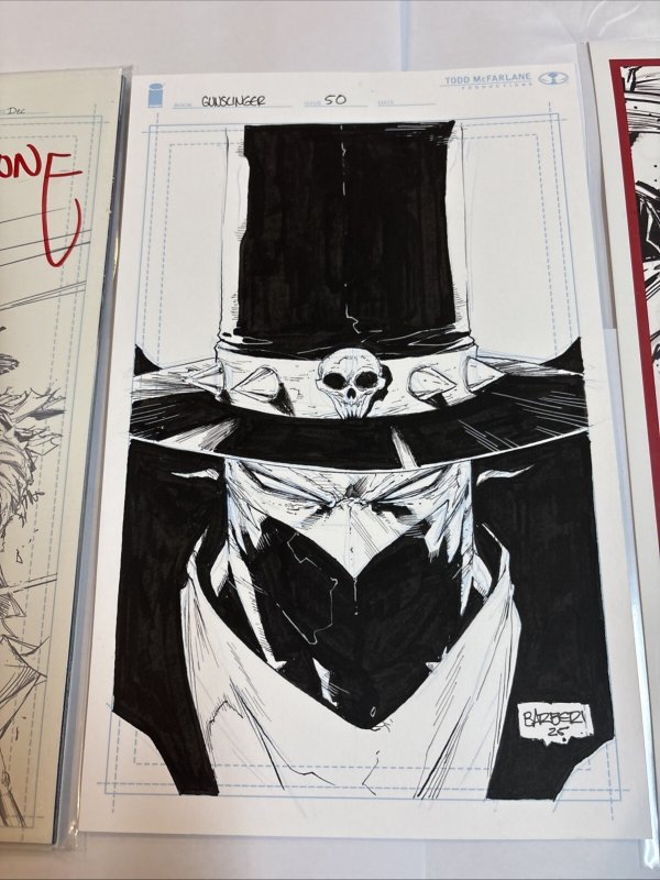 Gunslinger Spawn 50 1:1000 Signed Todd McFarlane COA + Carlos Barberi Original