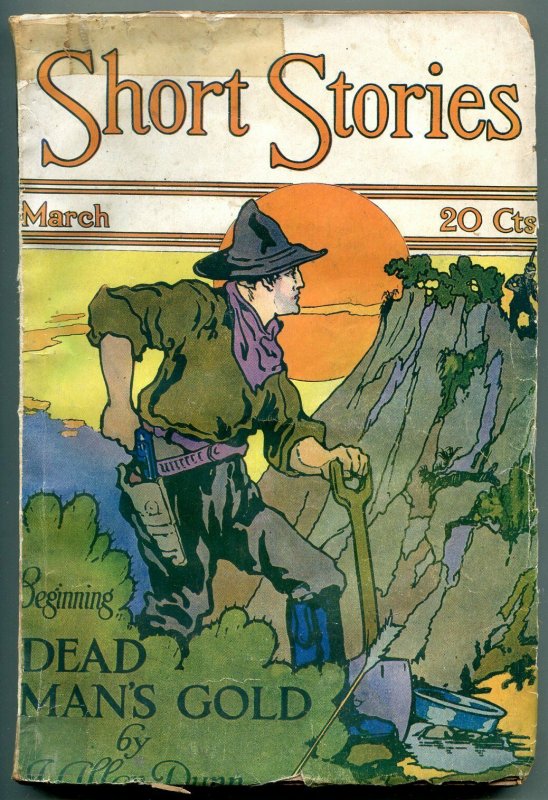 Short Stories Pulp March 1920- George Carlson cover- Dead Man's Gold G+