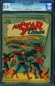 All Star Comics #36 CGC 2.5 1947 Batman and Superman cover-DC 1168370001
