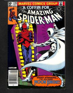 Amazing Spider-Man #220 VF 8.0 Newsstand Variant Moon Knight!