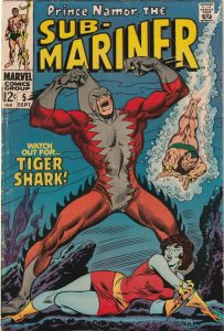 Prince Namor The Sub-Mariner # 5 VG/FN 1968 1st Appearance Of Tiger Shark [D4]