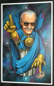 Stan Lee as the Watcher Print by Dave Tevenal  - 2017 Signed by Stan Lee