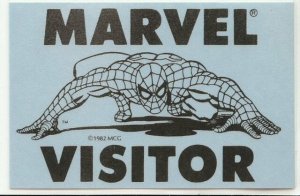 1982 Marvel Visitor Pass Official Reproduction Spiderman