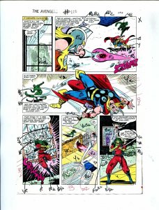 Avengers #222 1982 Hand Painted  Colorguide Page 19-She-Hulk-Thor-VG