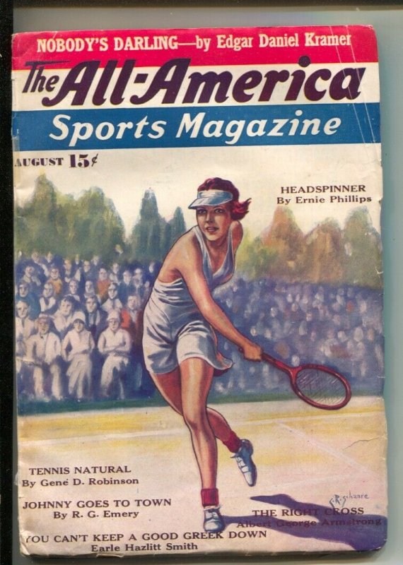 All-American Sports Magazine 8/1935--Boxing-wrestling-horse racing-Baseball-t...