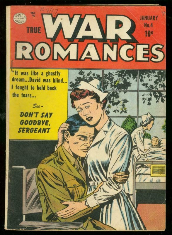 TRUE WAR ROMANCES #4 1953-QUALITY COMICS-MILITARY LOVE- VG 