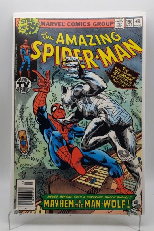 AMAZING SPIDERMAN #190 (1979) MAN-WOLF NEWSTAND VF/NM