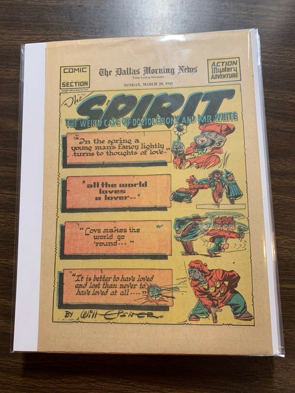 The Spirit Comic Book Section Newspaper Very Fine Or Better 1942 March 29