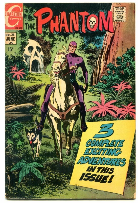 THE PHANTOM #38 '70-CHARLTON COMIC-SKULL CAVE-JIM APARO G