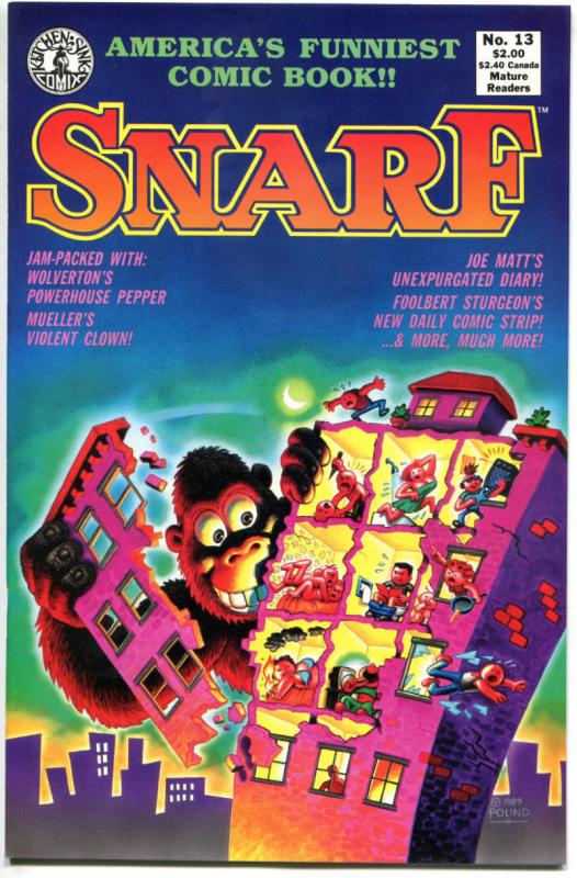 SNARF #13, VF/NM, Wolverton, Joe Matt, 1989, Kitchen Sink, more indies in store