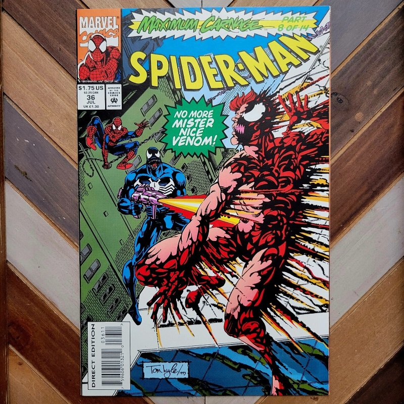 Lot of 2: SPIDER-MAN #35 & 36 (Marvel 1993) Maximum Carnage Saga ft VENOM