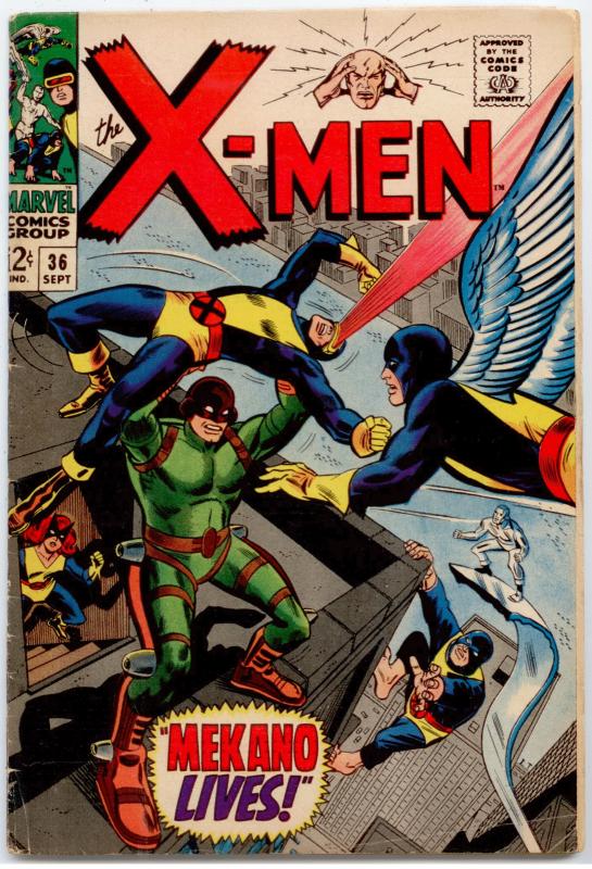 X-Men #36 VG+ 4.5  Mekano, Factor Three