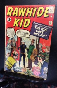 The Rawhide Kid #30 (1962)  Jack ” The king” Kirby art! The kid goes wild!! VG+