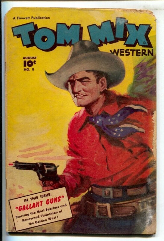 Tom Mix Western #8 1948-Fawcett-Painted cover by Everett Raymond Kinstler-Car...