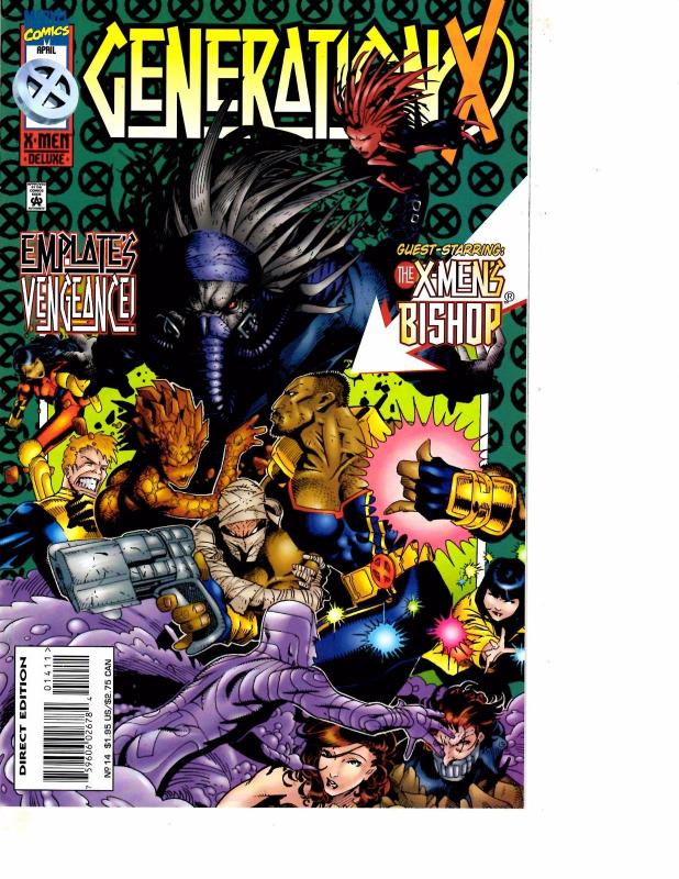 Lot Of 2 Comic Books Marvel Generation X vs Emplate #13and Generation X #14 ON10