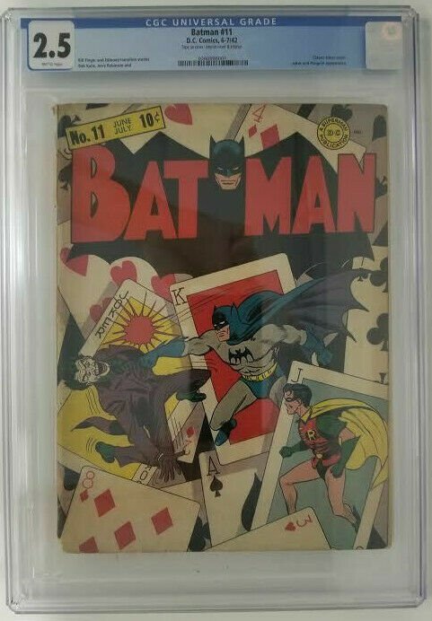 BATMAN #11 ~ 1942 DC ~ CGC 2.5 (GD+); Classic Joker cover & Penguin Appearance