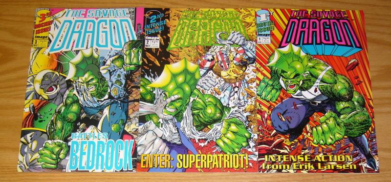 Savage Dragon #1-3 VF/NM complete series - erik larsen - purple poster