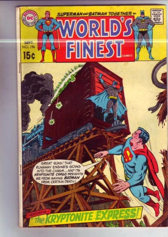 World's Finest #196 (Sep-70) FN Mid-Grade Superman, Batman, Robin