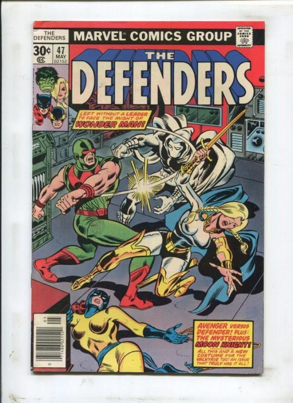 DEFENDERS #47, FN/VF, Moon Knight, Wonder Man, Valkyie, 1972 1977, Marvel