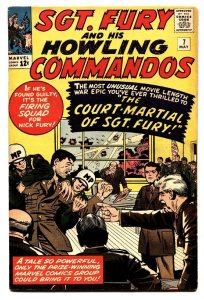 SGT. FURY #7 comic book 1964-JACK KIRBY-COURT MARTIAL-SILVER AGE-FN-