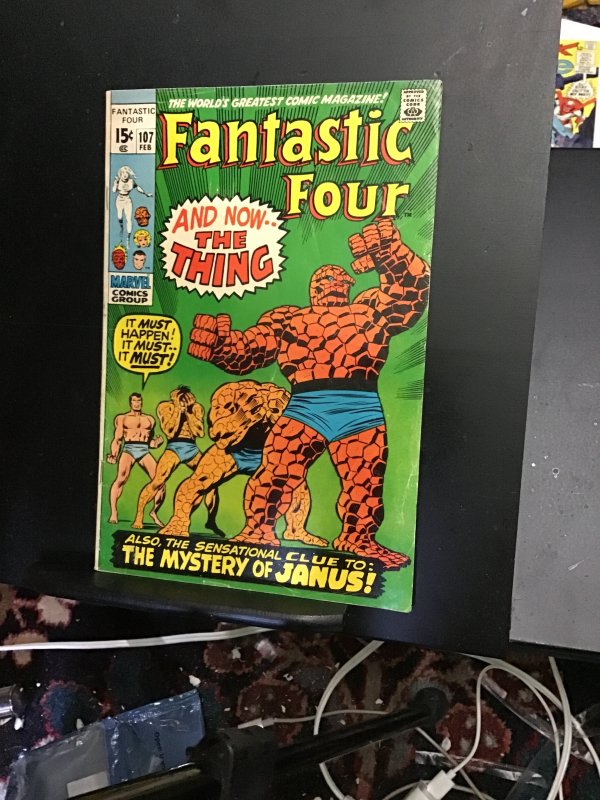 Fantastic Four #107 (1971) Classic Thing story! Agatha Harkness! FN/VF Wow!