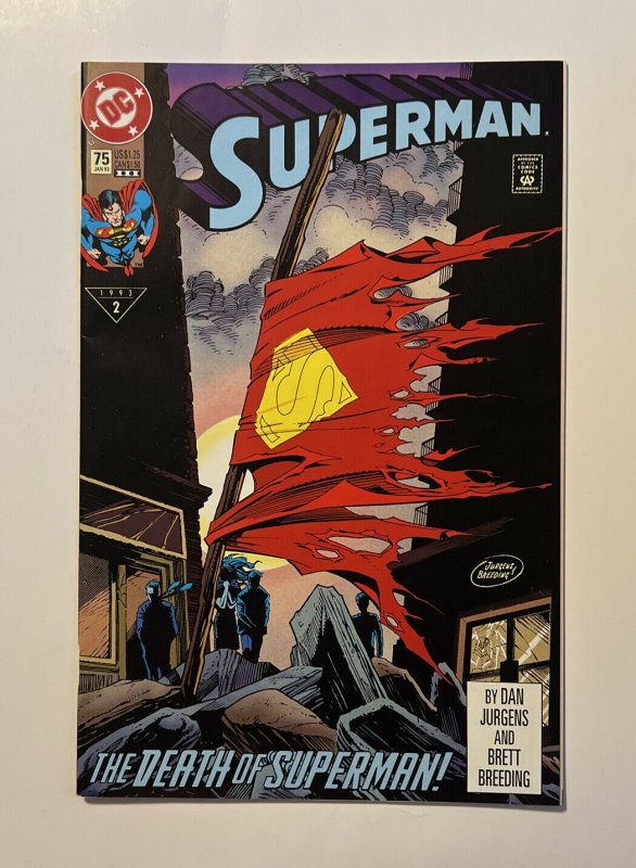 Superman 75 The Death of Superman! DC Comic Book White Pages!