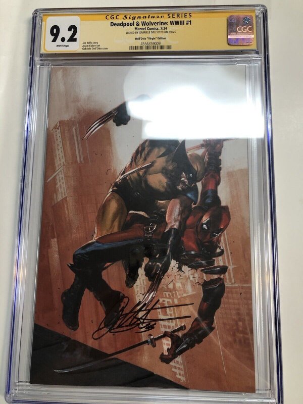 Deadpool & Wolverine WWIII  (2024) # 1 (CGC 9.2) Signed Gabriele Dell'otto * War