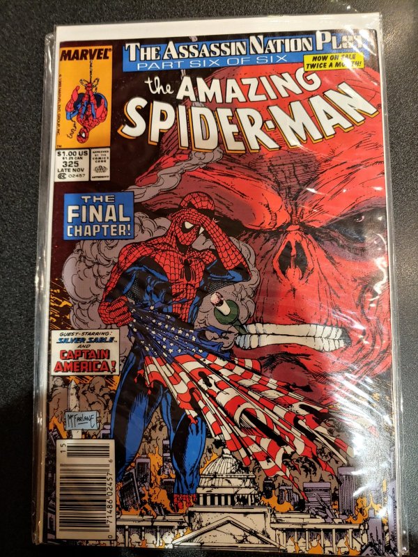 ​Amazing spiderman #325 RED SKULL Silver sable Captain America VF/NM