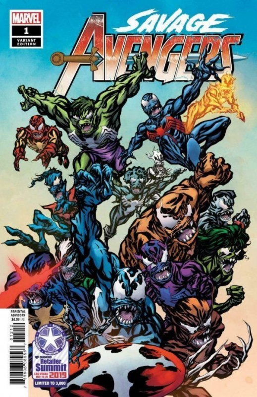 SAVAGE AVENGERS #01(2019) MIKE MCKONE TRADE | DIAMOND RETAILER SUMMIT | LTD 3000